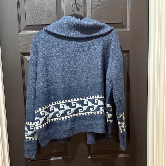 Lucky Brand Navy Cardigan with Ivory Accents - Picture 4 of 4
